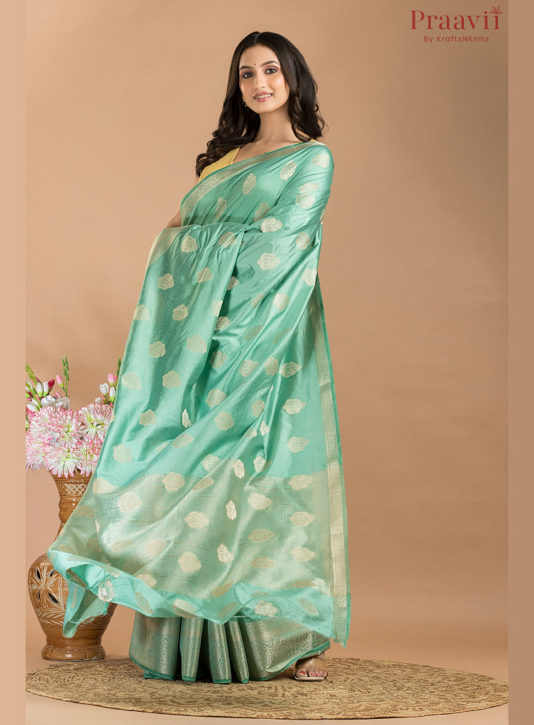 Sea Green Soft Silk Saree
