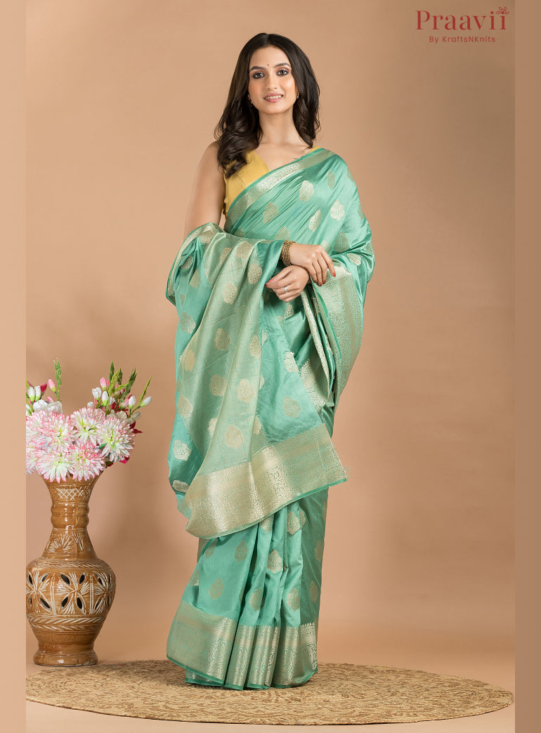 Sea Green Soft Silk Saree