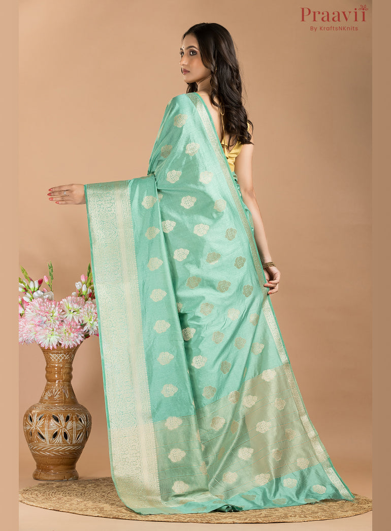 Sea Green Soft Silk Saree