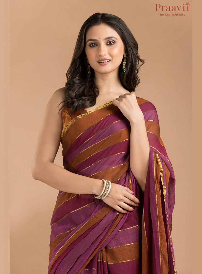 Multicolor Mulmul Cotton Saree