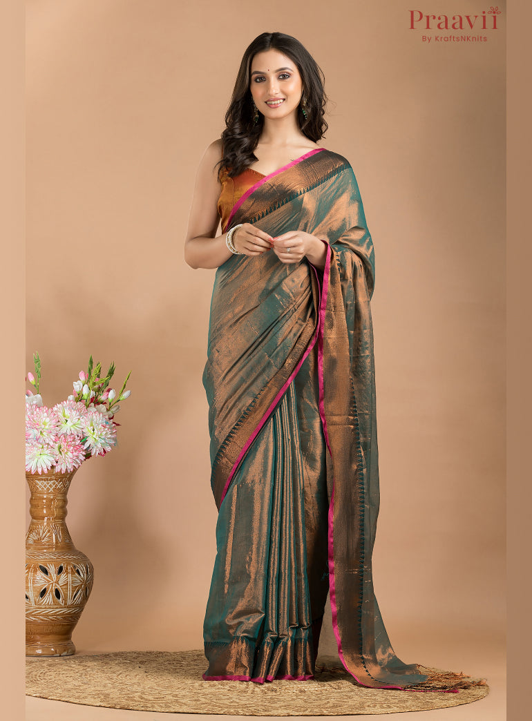 Steel Grey Soft Tissue Mulmul Saree