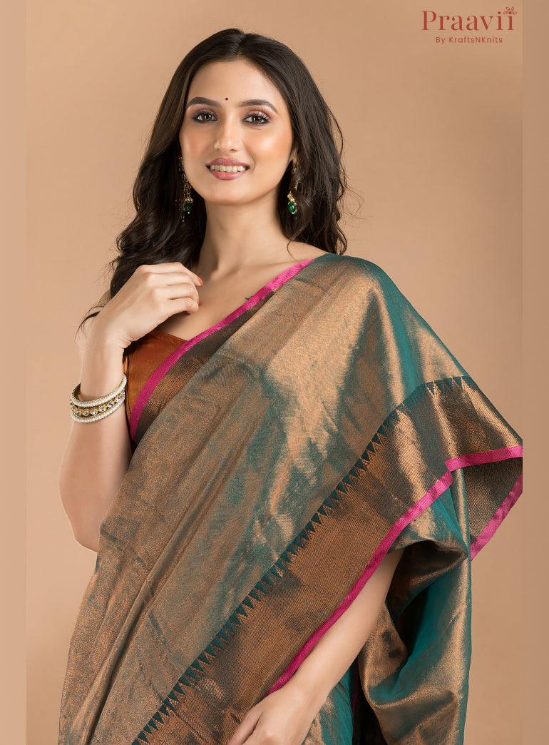 Steel Grey Soft Tissue Mulmul Saree