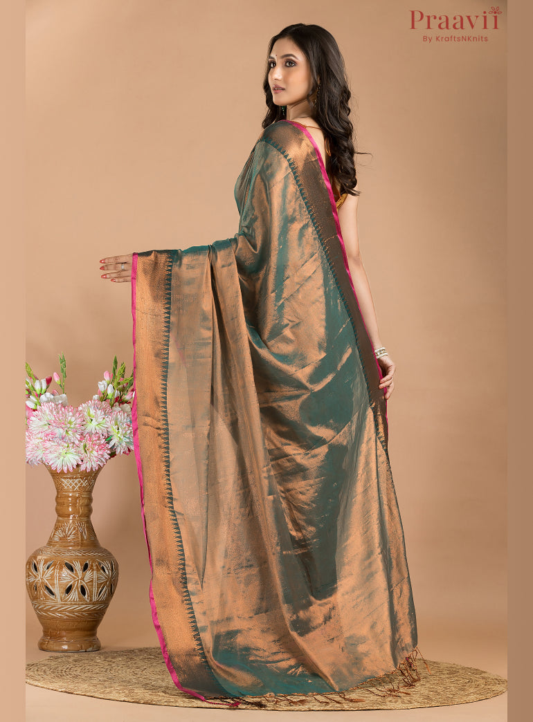 Steel Grey Soft Tissue Mulmul Saree