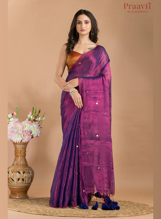 Mul Tissue  saree with Gini