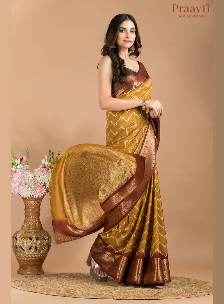 Mustard Yellow Soft Silk Saree