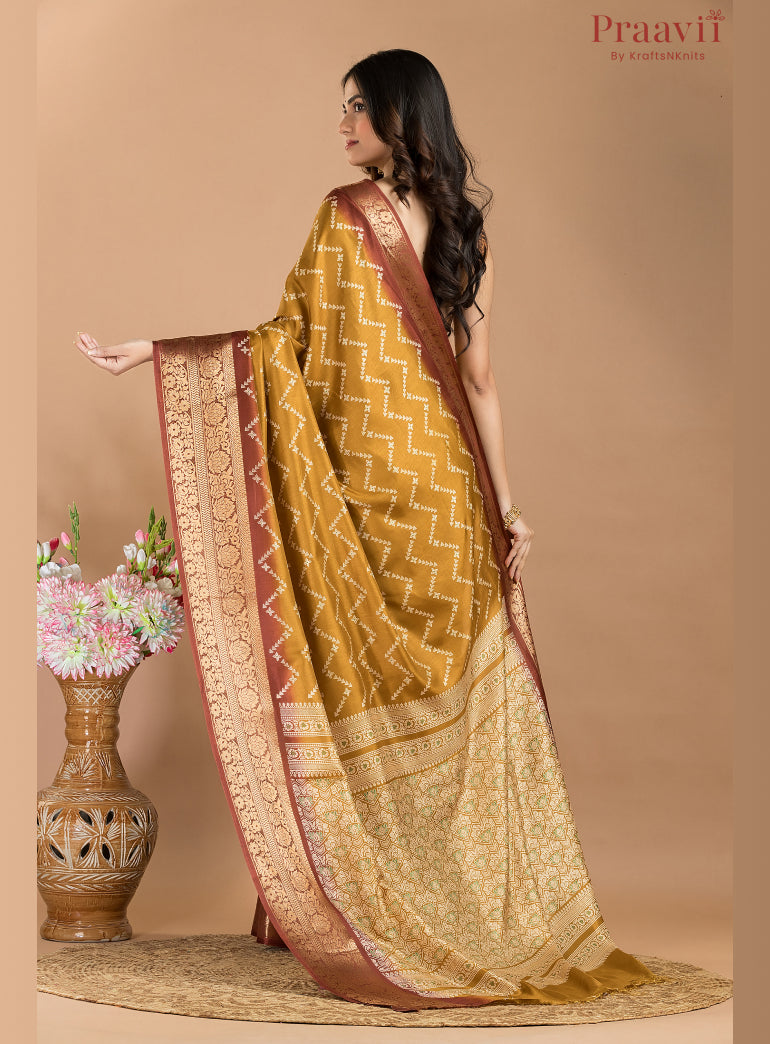 Mustard Yellow Soft Silk Saree