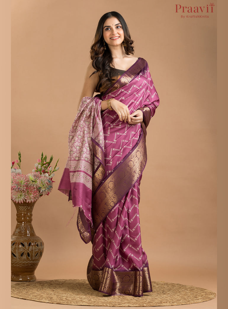 Mauve Soft Silk Saree