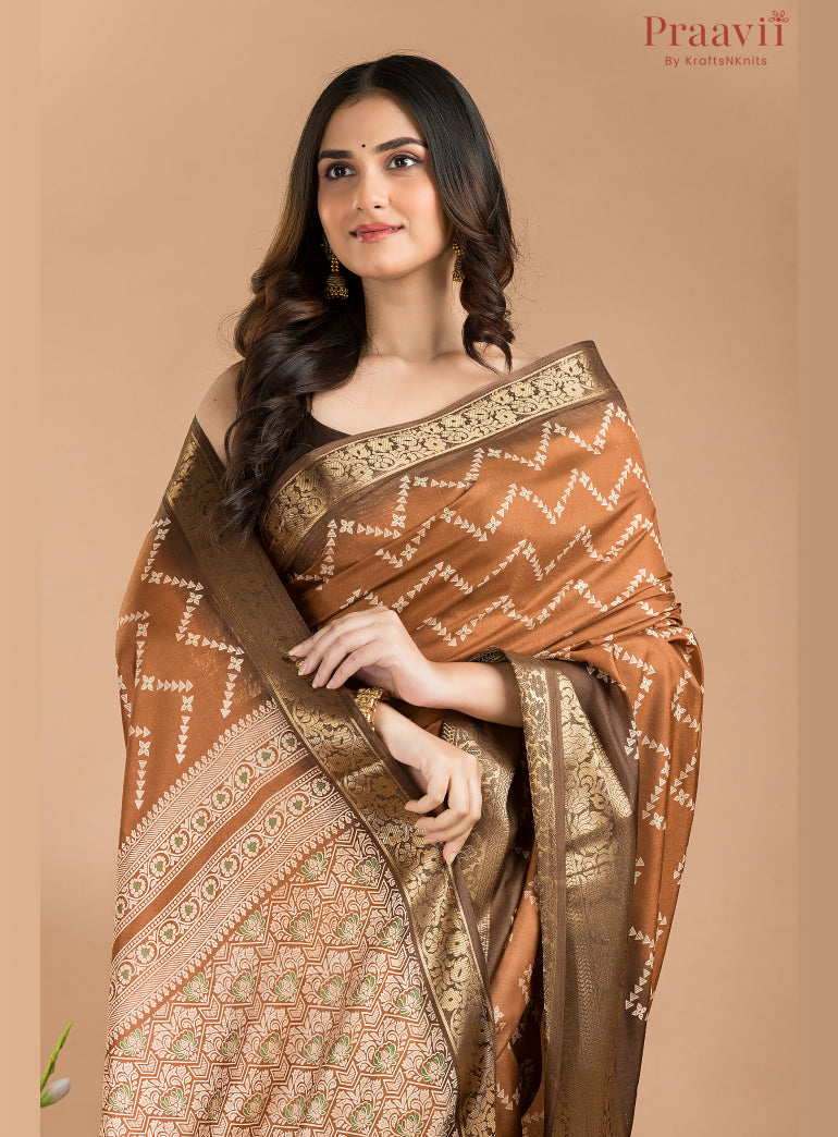 Brown Soft Silk Saree