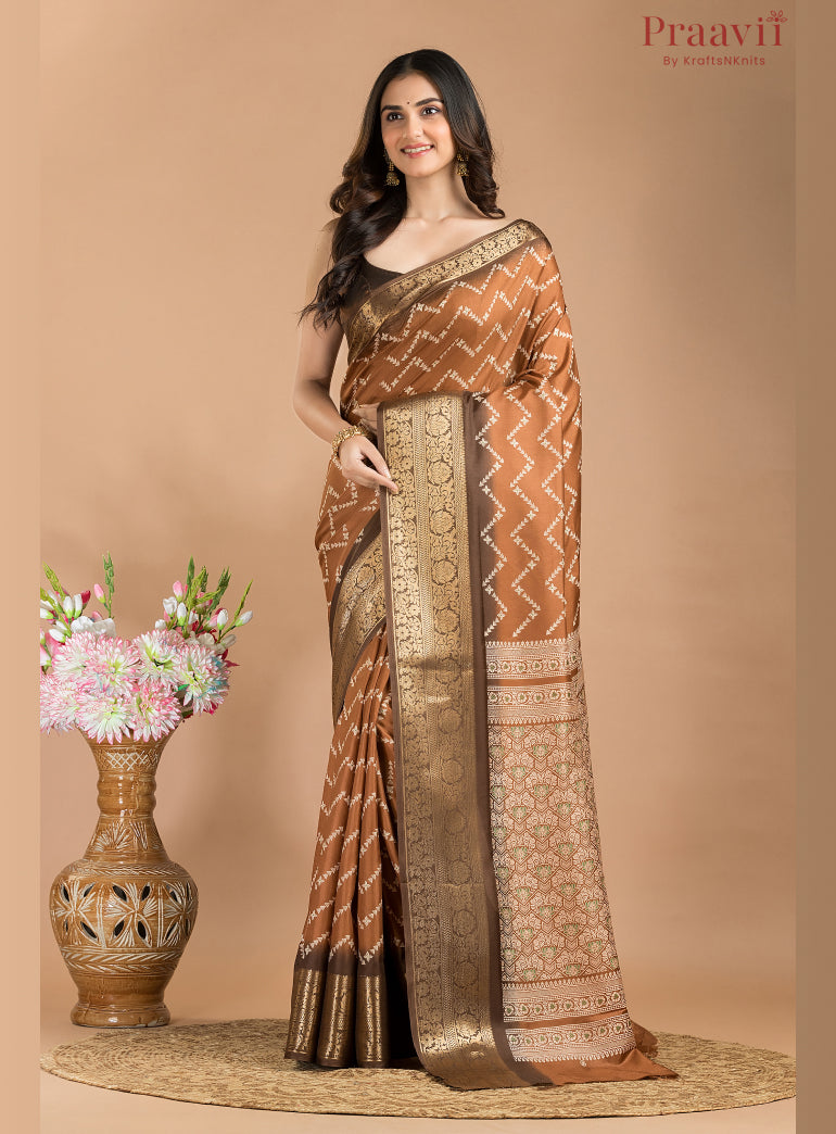 Brown Soft Silk Saree