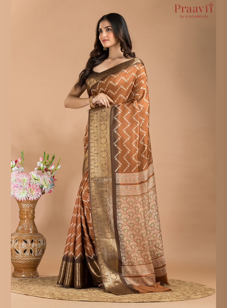 Brown Soft Silk Saree