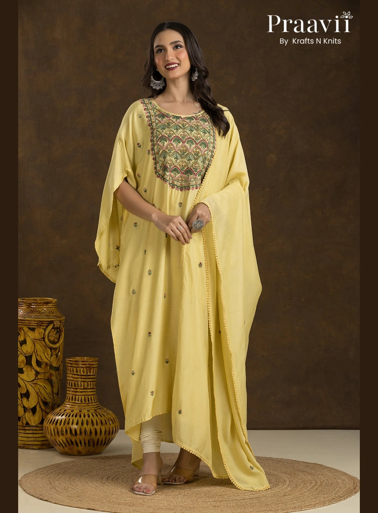 Lemon Yellow Muslin Kurta Set