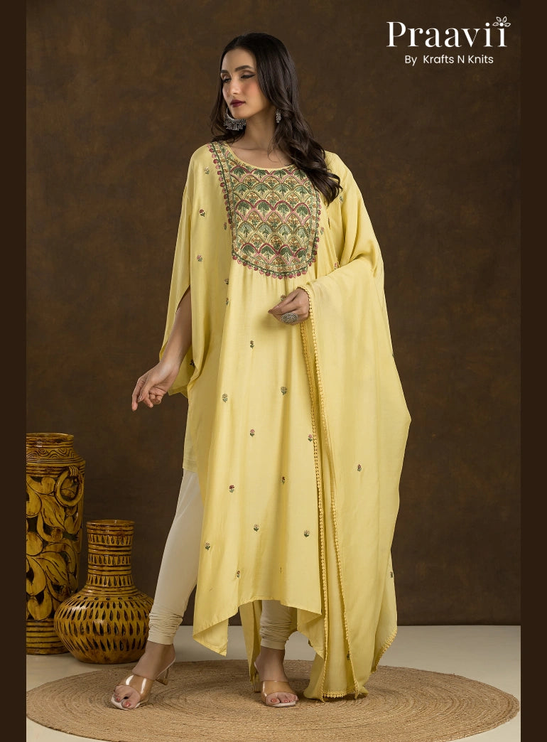 Lemon Yellow Muslin Kurta Set