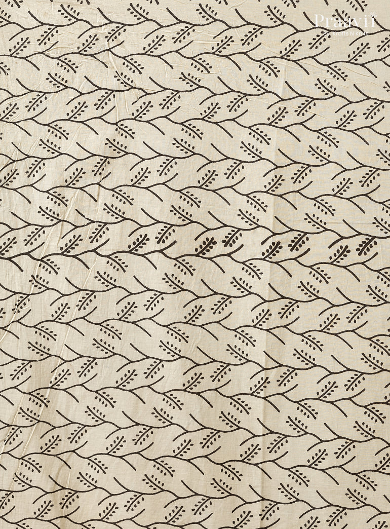 Stripes & Checks Bagru Print Mul Cotton Saree
