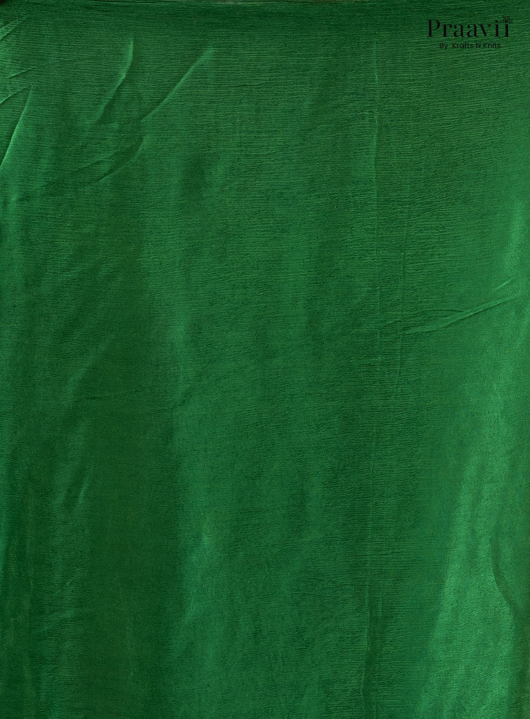 Green Designer Crepe Satin Saree