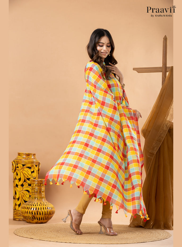 Multicolour Pure Cotton Checks 2-Piece Suit Set