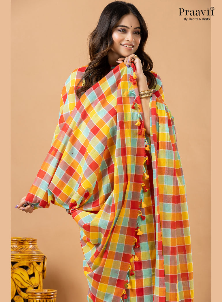 Multicolour Pure Cotton Checks 2-Piece Suit Set