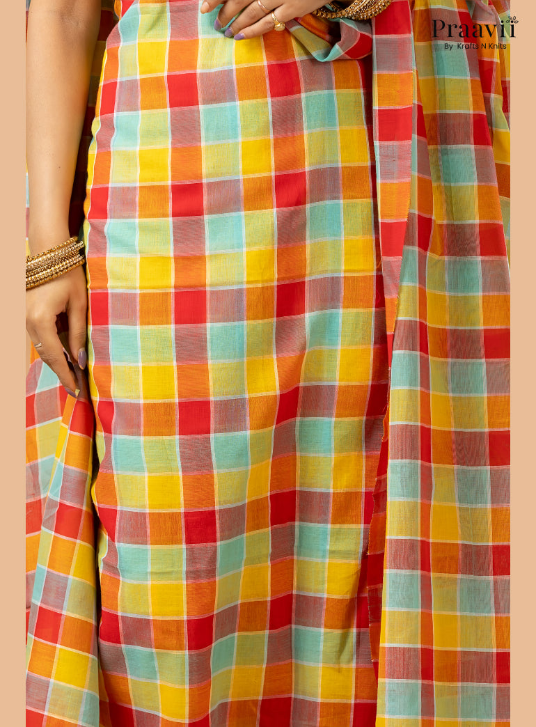 Multicolour Pure Cotton Checks 2-Piece Suit Set
