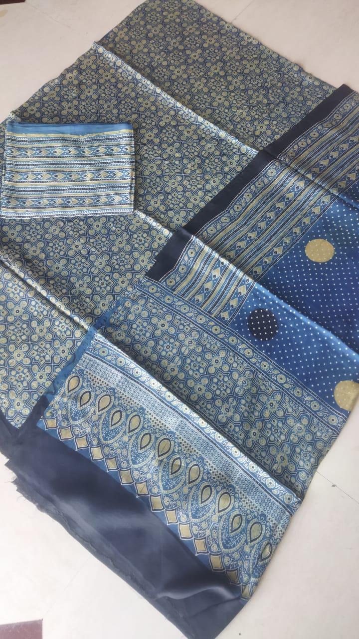 Blue Ajrakh Modal Handblock Printed Suit Set
