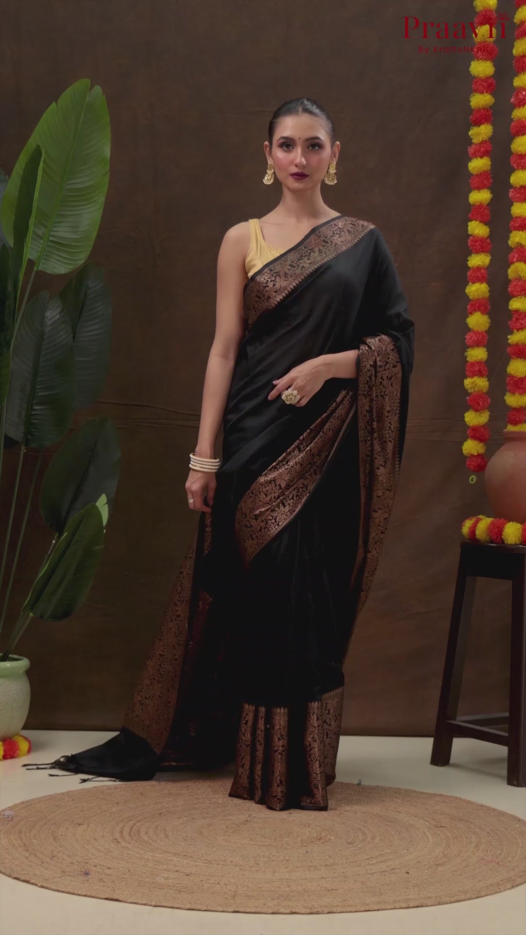 Black Matka Blended Silk Saree