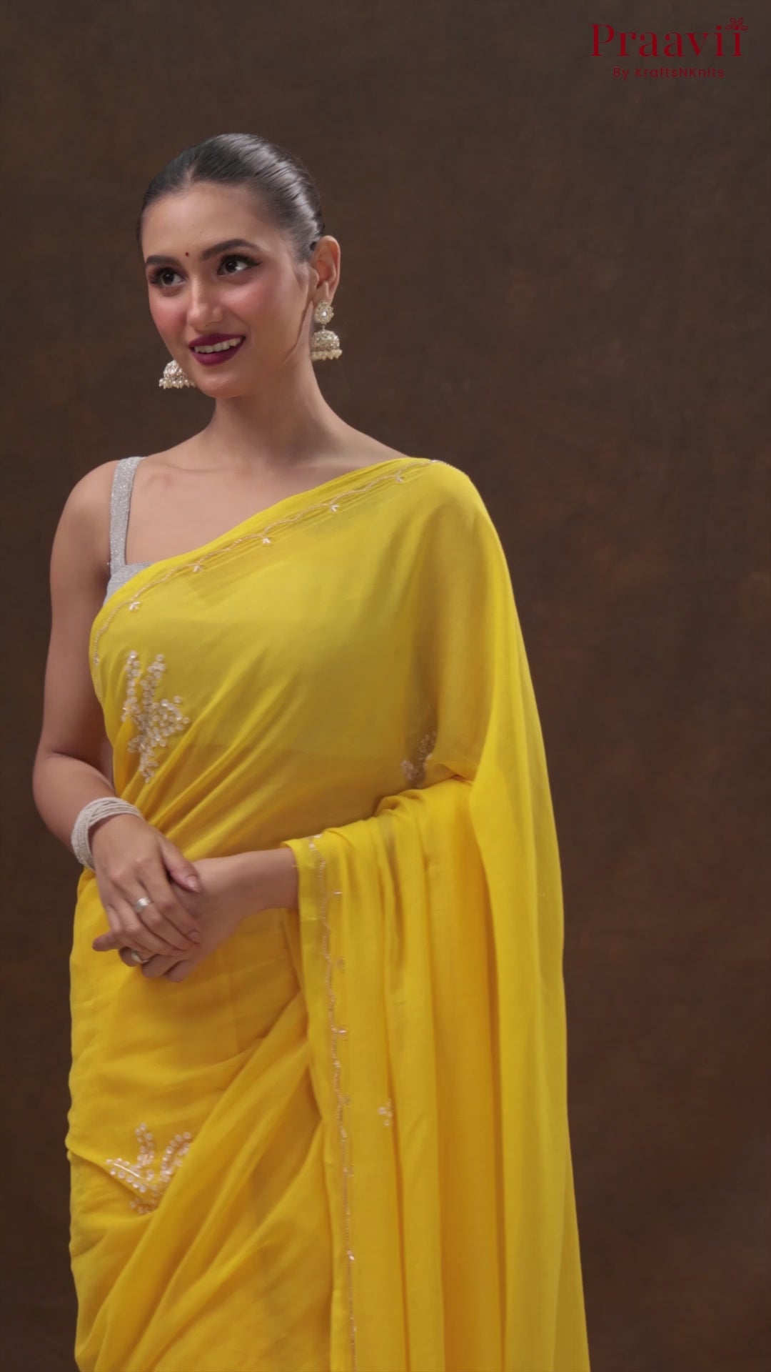 Bright Mustard Mulmul Cotton Saree with Embroidery
