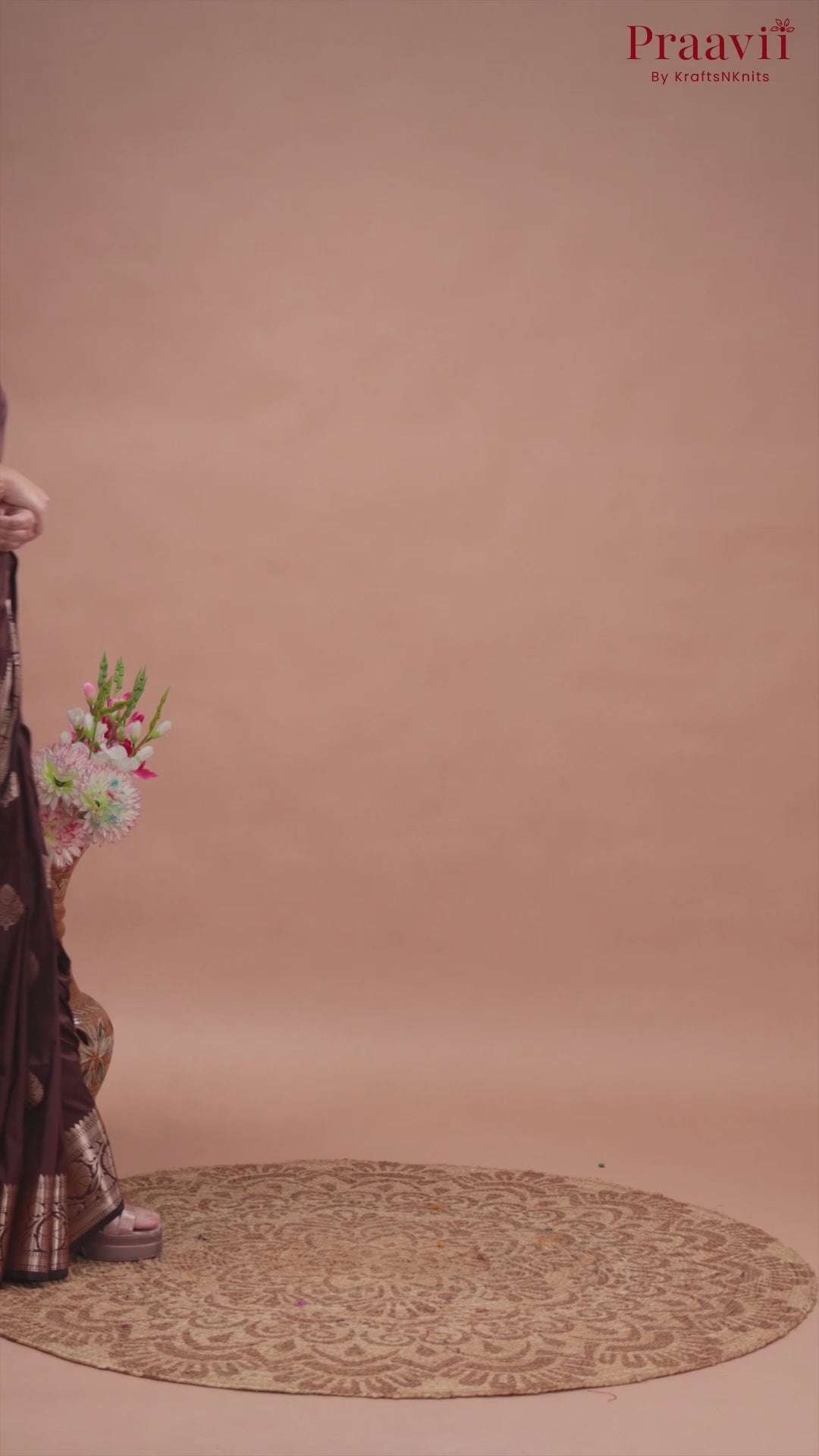 Dark Brown soft silk Saree